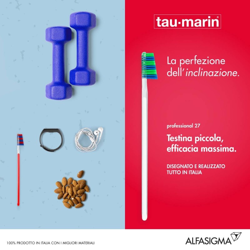 Taumarin Professional Spazzolino 27 Medio Testina Corta Protezione Antibatterica