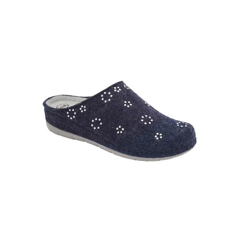 Scholl Shoes Calzatura Inverness Elastic Wool+studs Woman Navy Blue Lana + Borchiette 39
