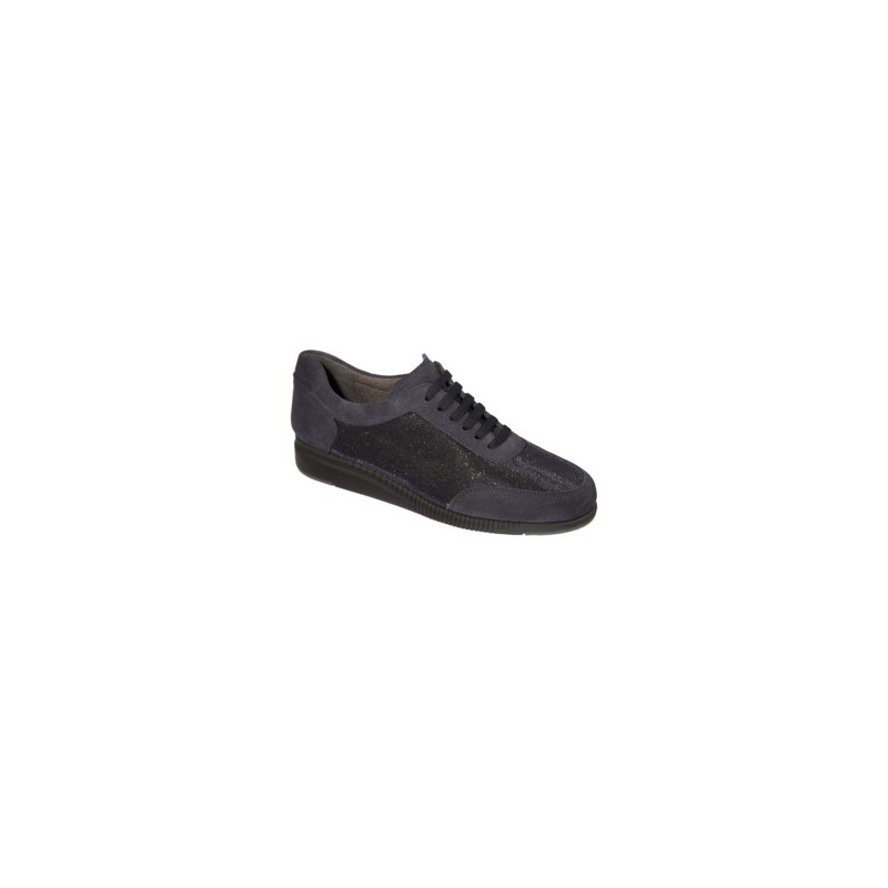 Scholl Shoes Calzatura Janet Sneaker Glitexsue-w Navy Blue 37 Tessuto Glitterato + Pelle Scamosciata Collezione Aw20