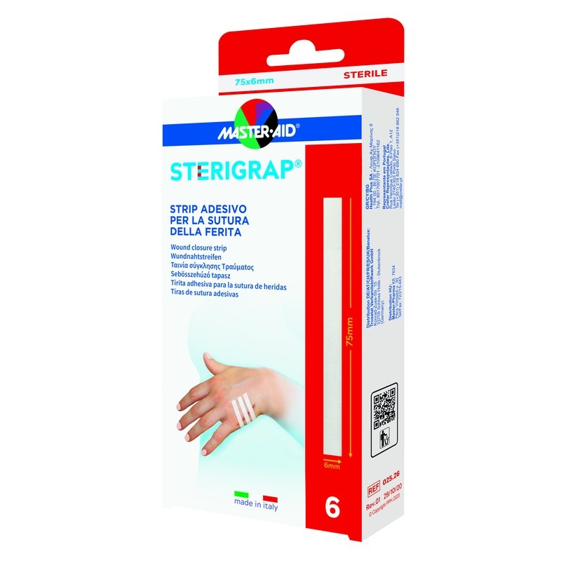 Pietrasanta Pharma Master-aid Sterigrap Strip Adesivo Sutura Ferite 75x6 Mm 6 Pezzi
