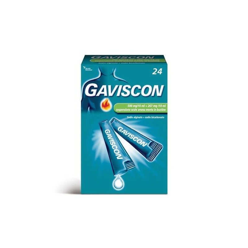 Gaviscon 500mg/ml + 267mg/10ml 24 Bustine