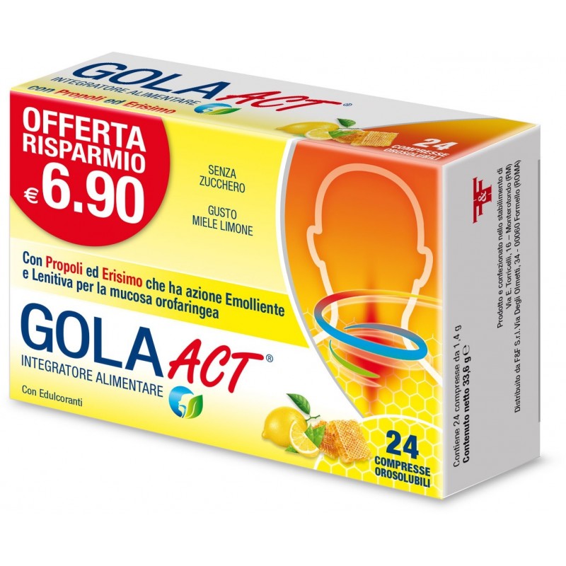 F&f Gola Act Miele Limone 62,4 G 24 Caramelle