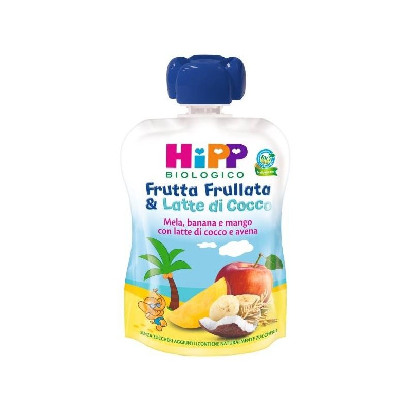 Hipp Italia Hipp Bio Frutta Frullata&latte Di Cocco Mela Banana Con Latte Di Cocco E Avena 90 G