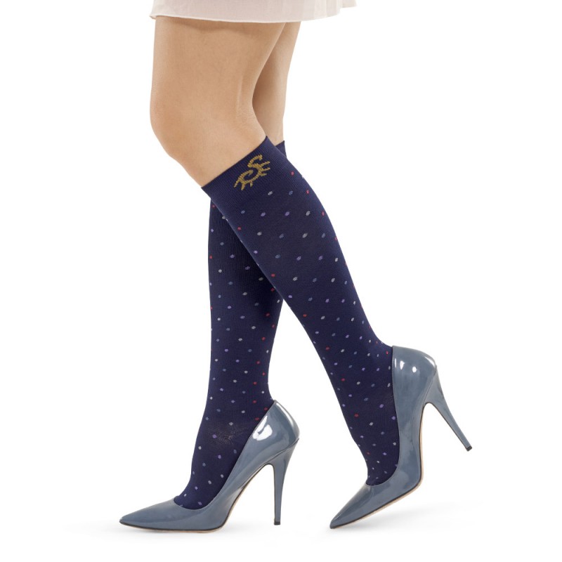 Solidea Socks For You Unisex Bamboo Pois Navy Blu 4-XL
