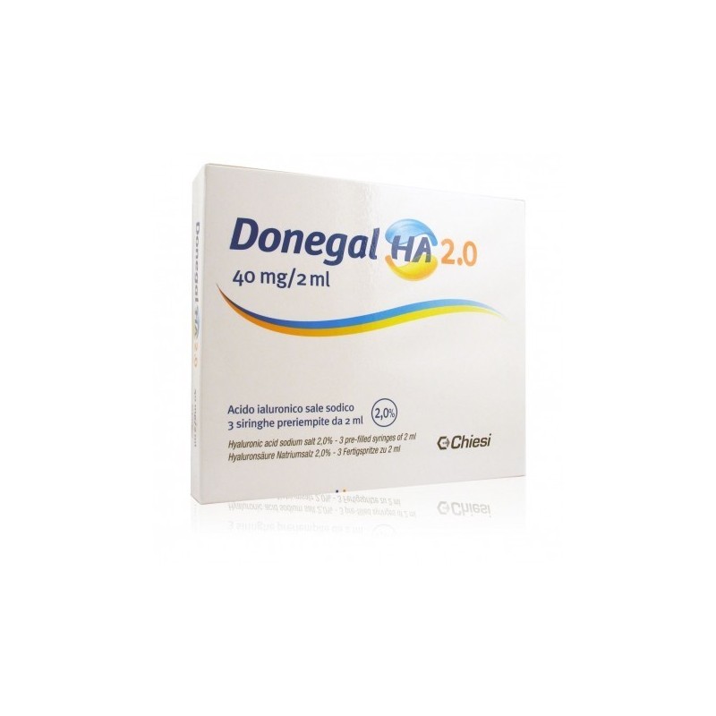 Chiesi Farmaceutici Siringa Intra-articolare Donegal Ha 2.0 Acido Ialuronico 40 Mg 2 Ml 3 Pezzi