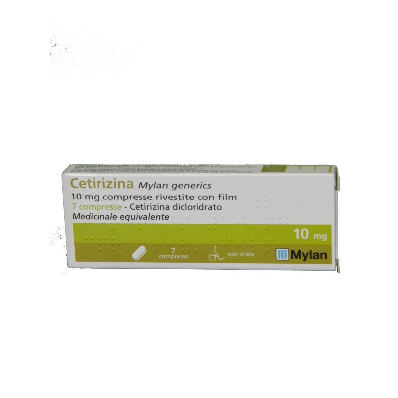 Cetirizina Mylan Generics 10 Mg Compresse Rivestite Con Film Cetirizina Dicloridrato  Medicinale Equivalente