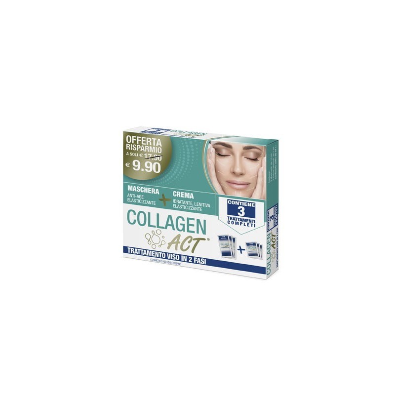 F&f Collagen Act Trattamento Viso 2 Fasi Maschera Anti Age Elasticizzante + Crema Idratante Lenitiva Elasticizzante