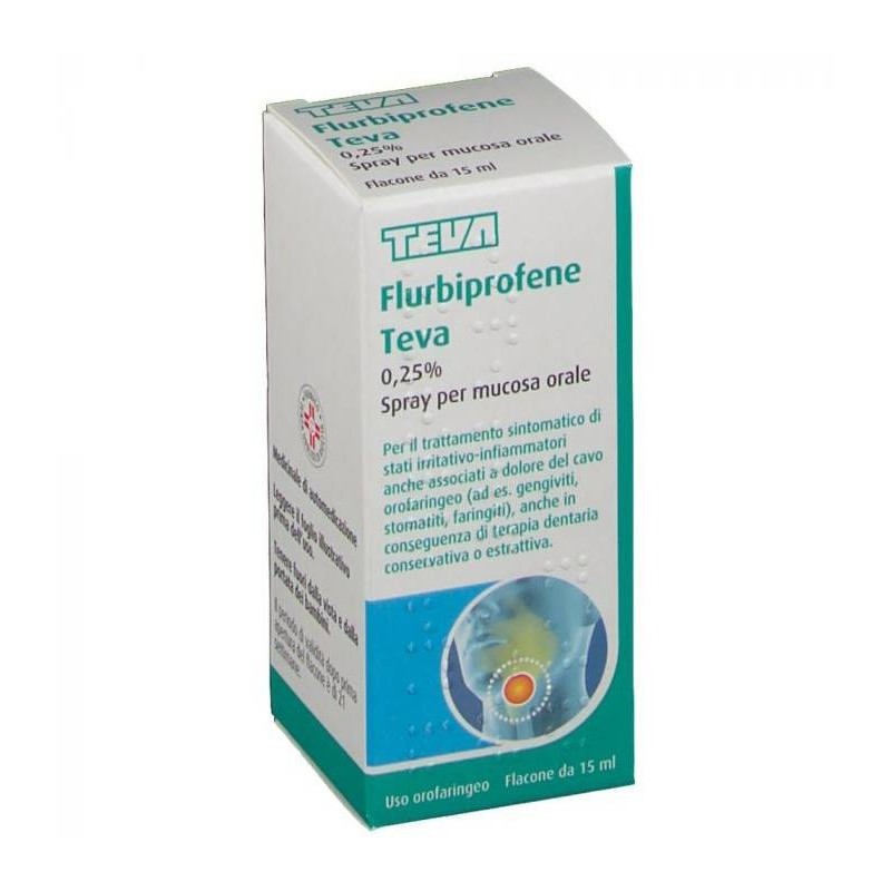 Teva Italia Flurbiprofene Teva 0,25% Collutorio Flurbiprofene Teva 0,25% Spray Per Mucosa Orale