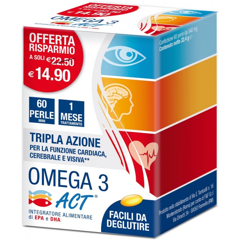 F&f Omega 3 Act 540mg + Vitamina E 60 Perle Mini