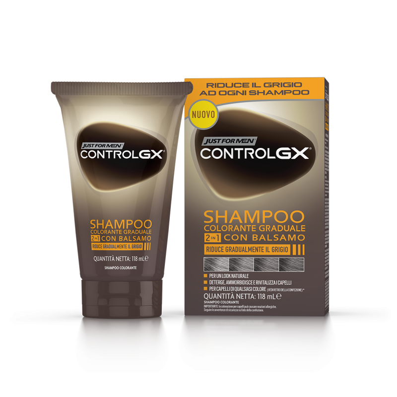 Combe Italia Just For Men Control Gx Shampoo Colorante Graduale 2 In 1 Con Balsamo 150 Ml