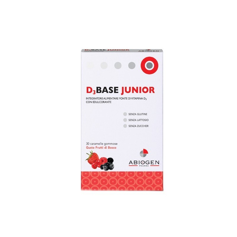Abiogen Pharma D3base Junior 30 Caramelle Gommose Frutti Di Bosco