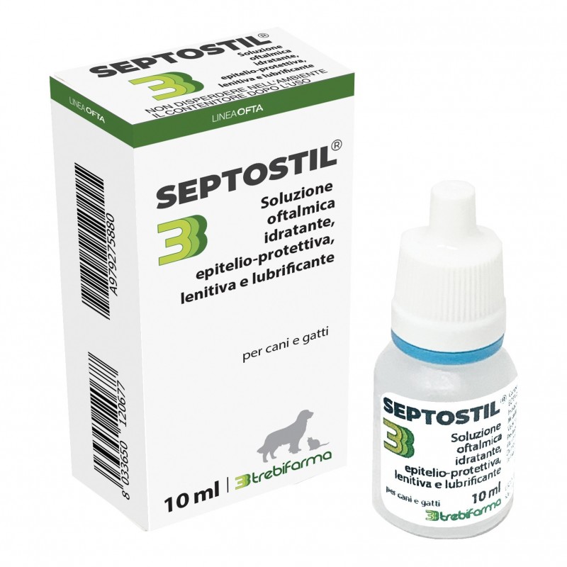 Trebifarma Septostil Soluzione Oftalmica Idratante Epitelio Protettiva Lenitiva Lubrificante Per Cani E Gatti 10 Ml