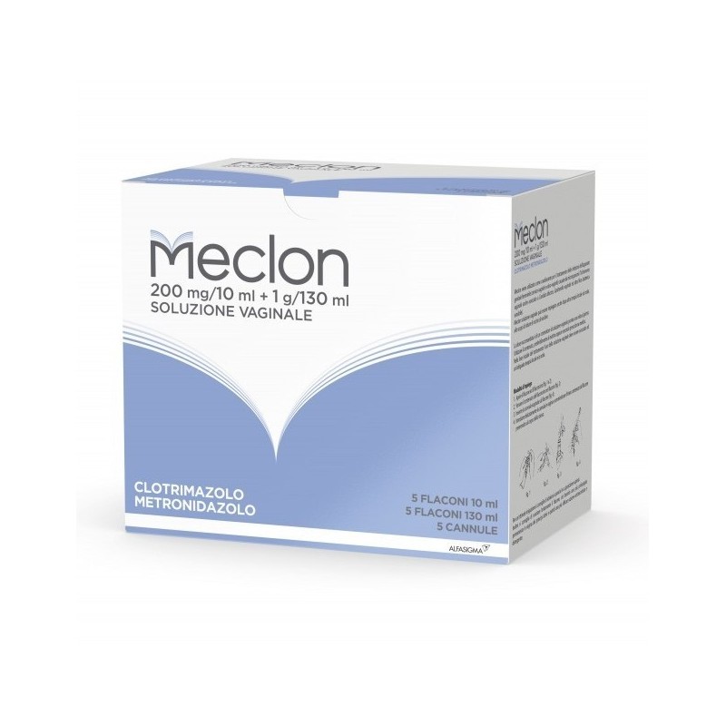 Alfasigma Meclon “200 Mg/10 Ml + 1 G/130 Ml Soluzione Vaginale” Clotrimazolo, Metronidazolo