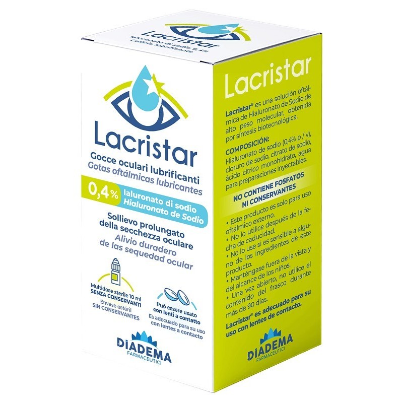 Diadema Farmaceutici Lacristar Gocce Oculari Lubrificanti 0,4% Ialuronato Di Sodio Multidose 10 Ml