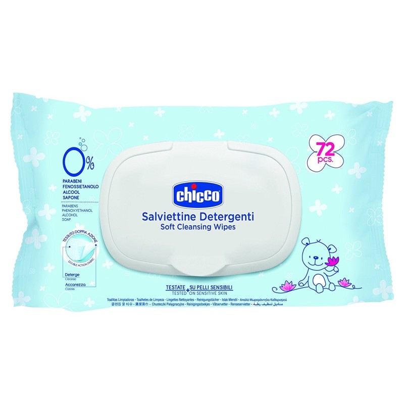 Chicco Cosmesi Salviettine Detergenti Soft Cleasing Wipes 72 pezzi
