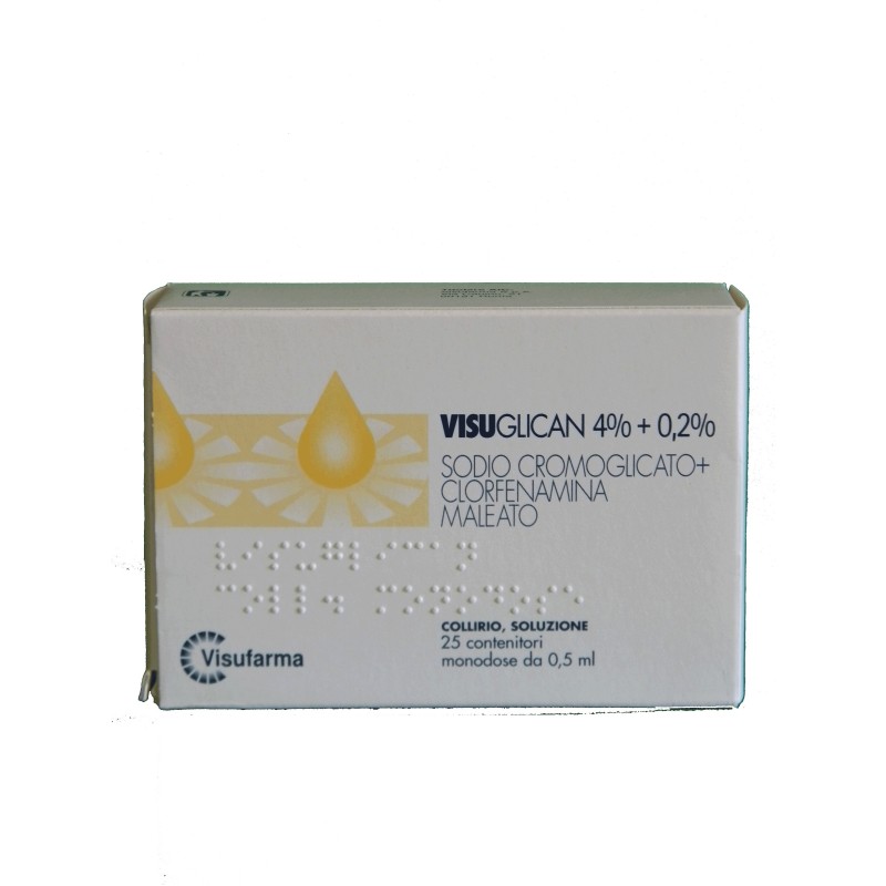 Visufarma Visuglican 40mg/ml + 2mg/ml Collirio, Soluzione Sodio Cromoglicato E Clorfenamina Maleato
