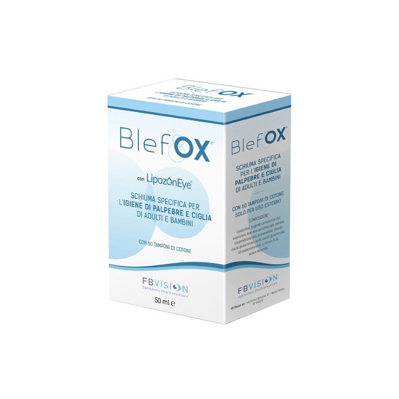 Fb Vision Blefox Schiuma Specifica Per Igiene Palpebre E Ciglia 50 Ml Con Erogatore + 60 Dischetti