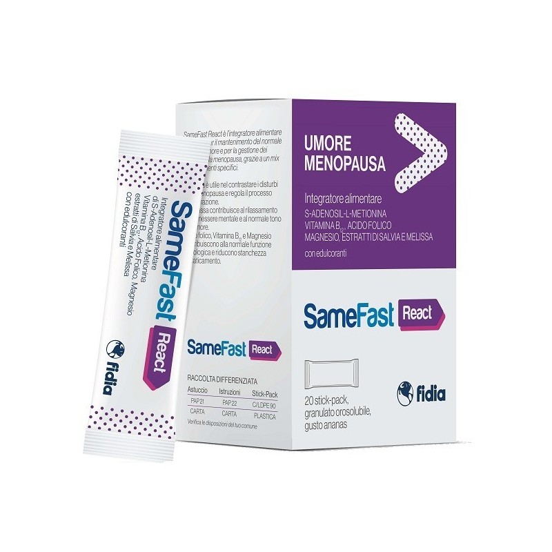 Fidia Farmaceutici Samefast React 20 Stick Pack