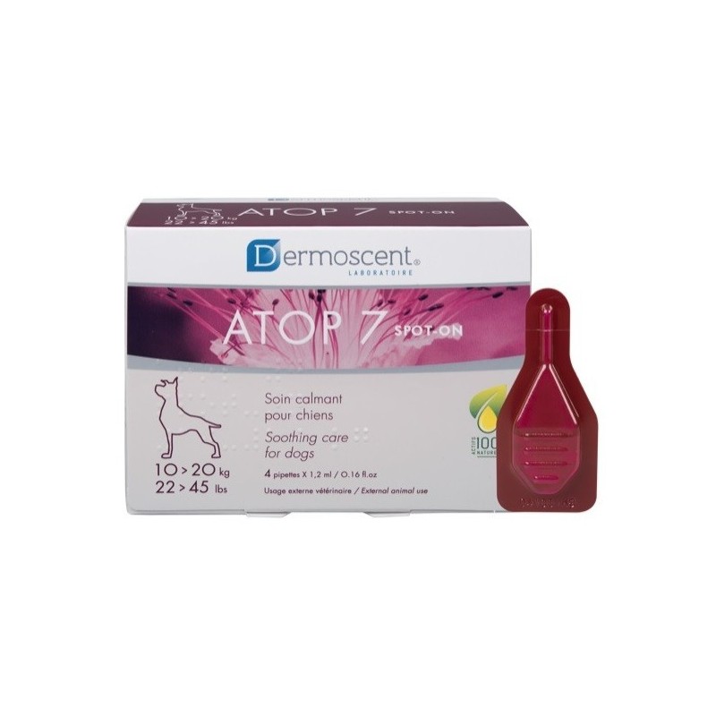 Ldca Atop 7 Spot-on Dogs&cats 10-20 Kg 4 Pipette X 1,2 Ml