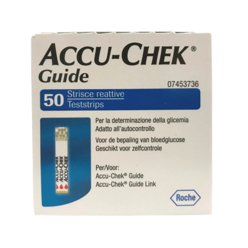 Roche Diabetes Care Italy Strisce Misurazione Glicemia Accu-chek Guide 50 Pezzi Confezione Retail