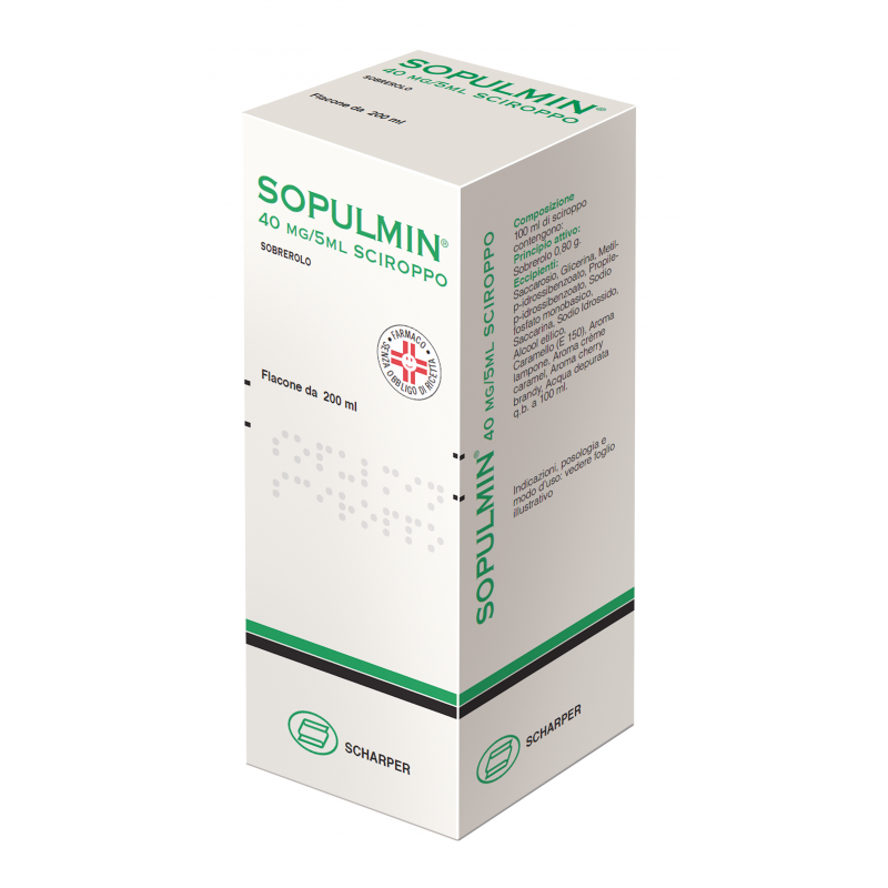 Scharper Sopulmin 40 Mg/5 Ml Sciroppo Sopulmin Adulti 300 Mg Granulato Per Soluzione Orale  Sobrerolo