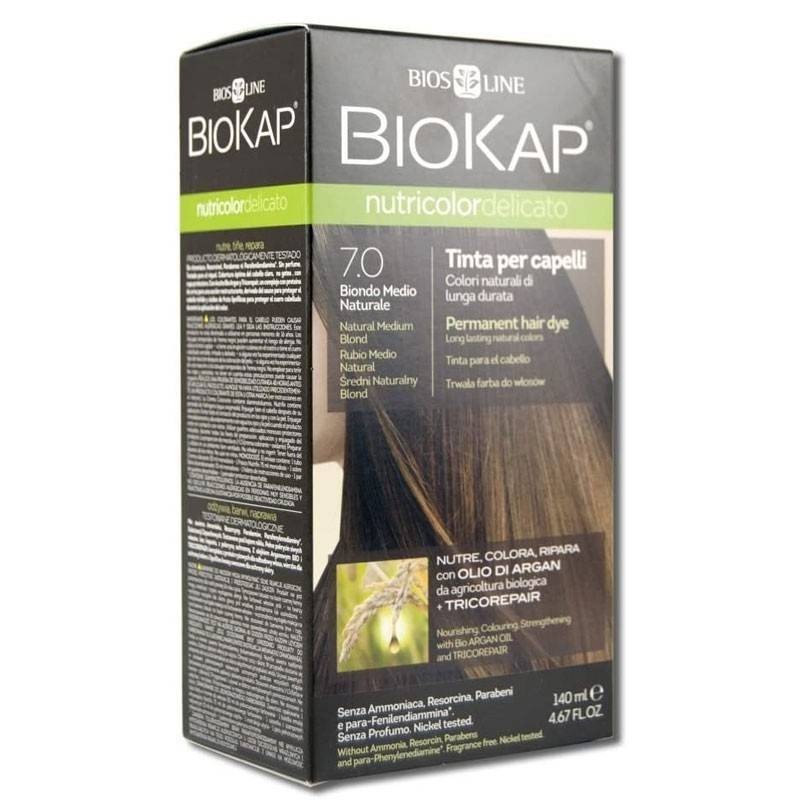 Bios Line Biokap Nutricolor Delicato 7,0 New Biondo Medio Naturale Tinta 140 Ml