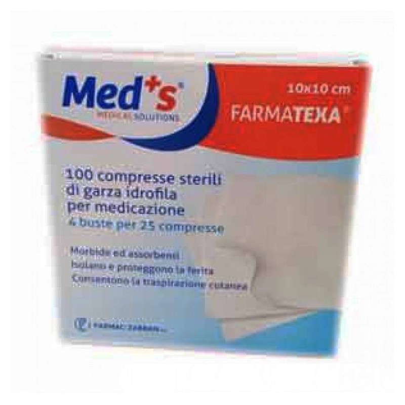 Farmac-zabban Garza Compressa Idrofila Meds Farmatexa 2/8 10x10cm 100 Pezzi