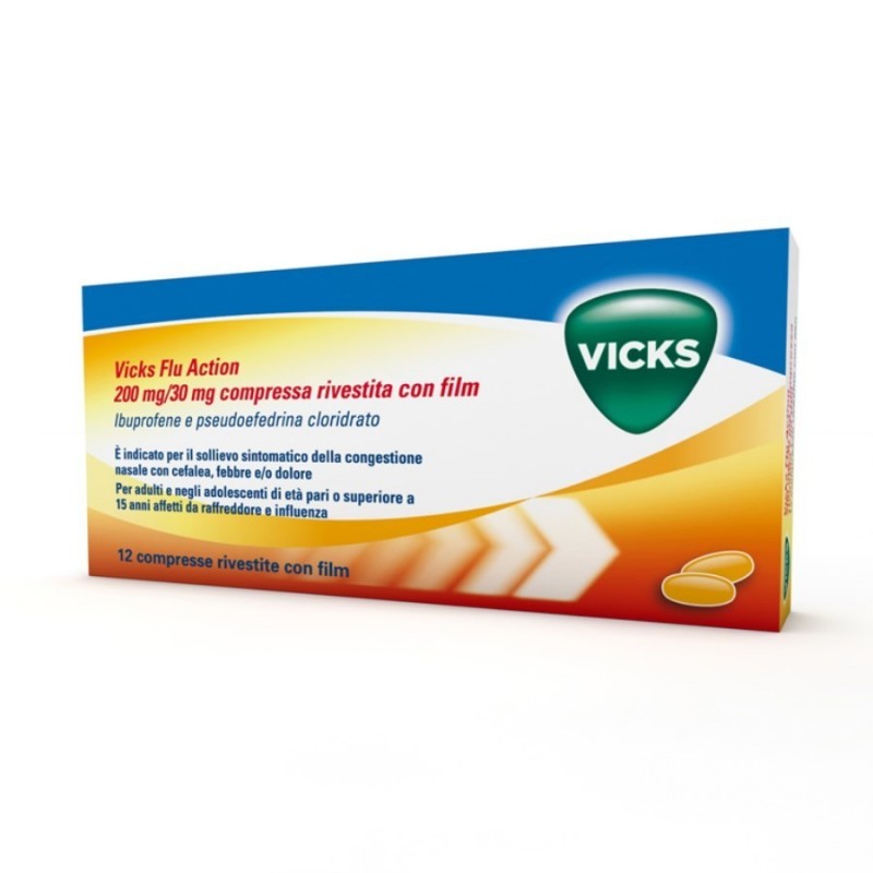 Procter & Gamble Vicks Flu Action compresse decongestionanti nasali 200mg/30mg