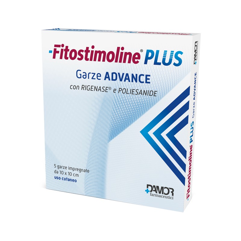 Farmaceutici Damor Fitostimoline Plus Garze Advance Impregnate 10x10 Cm 5 Pezzi
