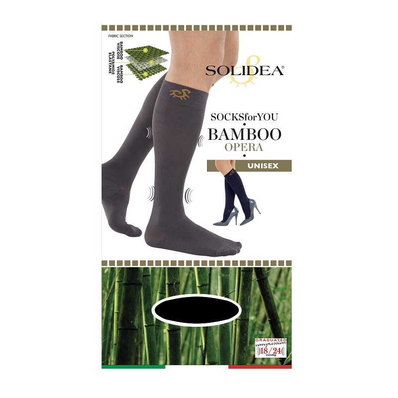 Solidea By Calzificio Pinelli Socks For You Bamboo Opera Gambaletto Nero Xl