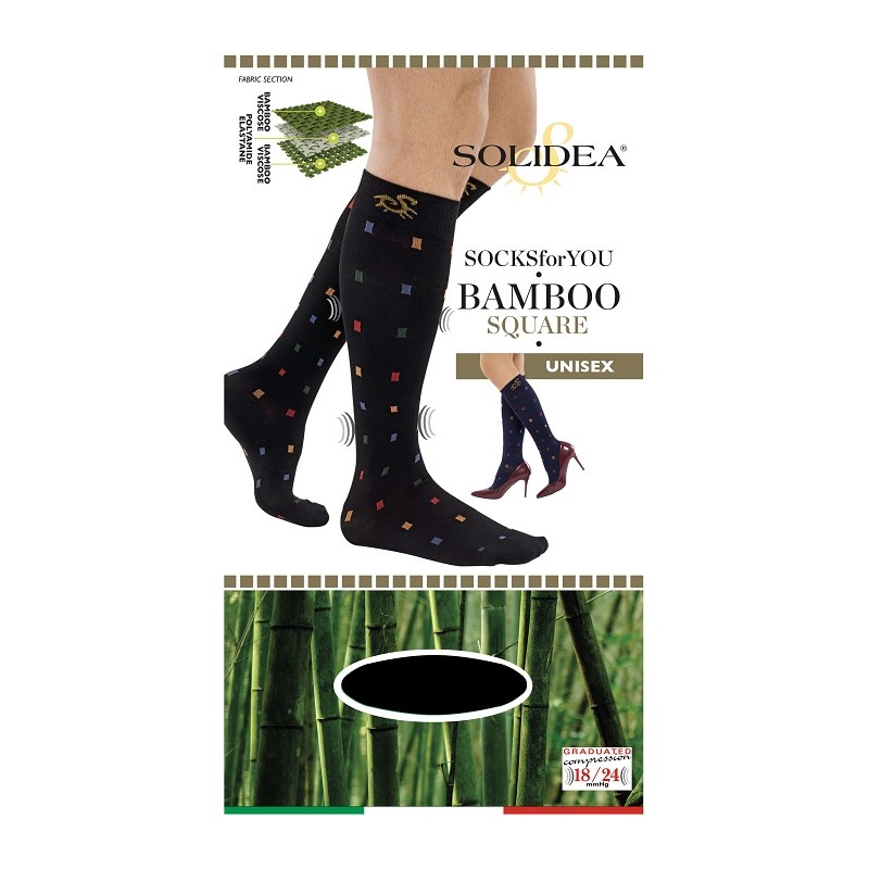 Solidea By Calzificio Pinelli Socks For You Bamboo Square Gambaletto Nero L