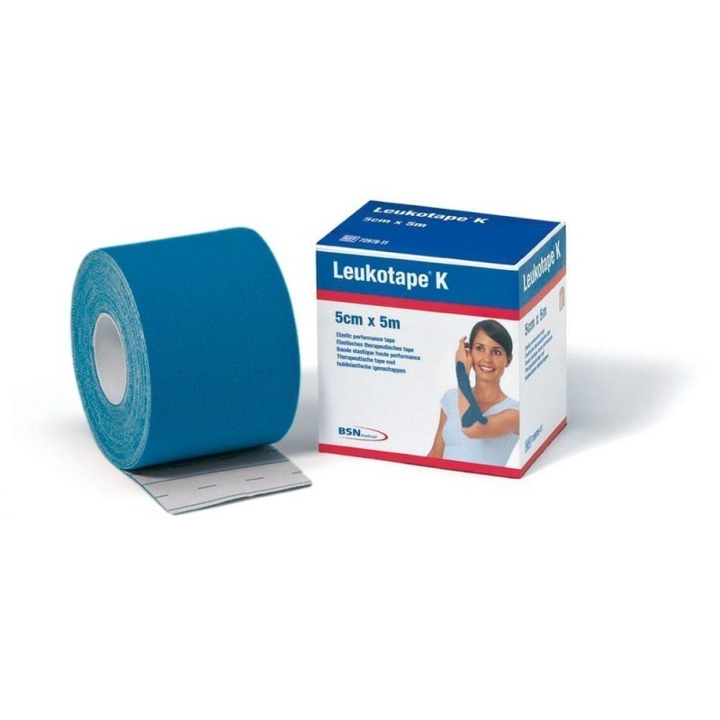 Essity Italy Benda Adesiva Leukotape K Per Taping Fisioterapico Larghezza 2,5 Cm Lunghezza 5 M Colore Blu In Rotolo