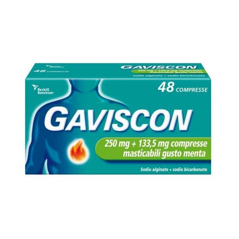 Gaviscon 250mg + 133,5mg 48 Compresse
