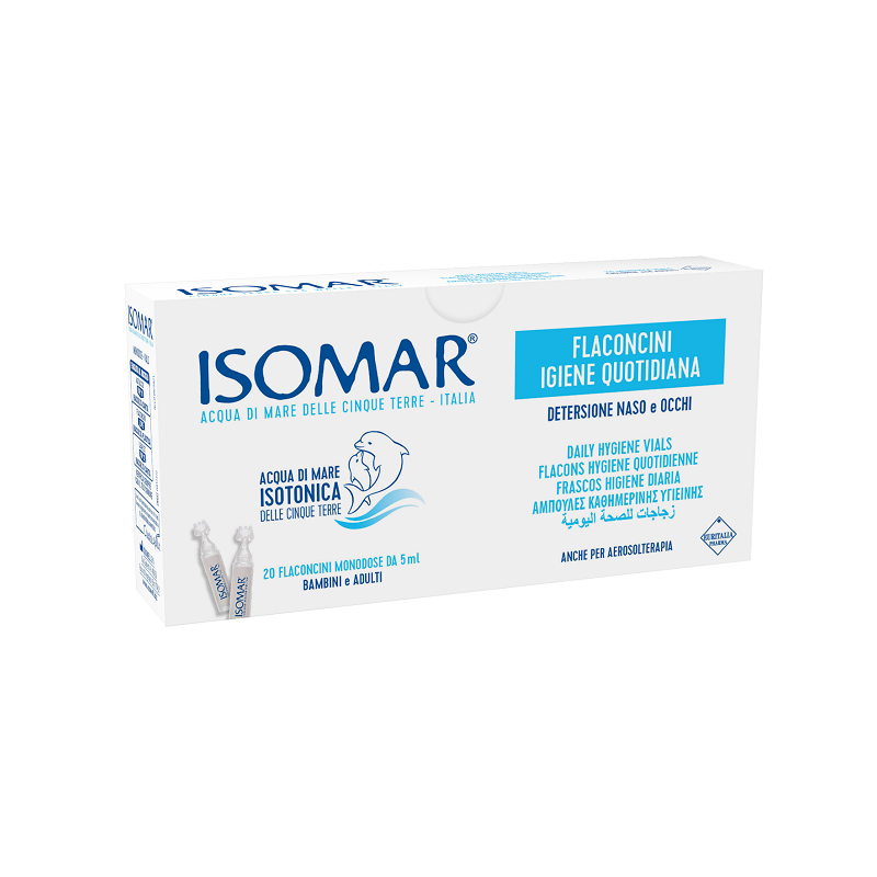 Euritalia Pharma Isomar Soluzione Isotonica Acqua Mare Igiene Quotidiana 20 Flaconcini Monodose 5 Ml