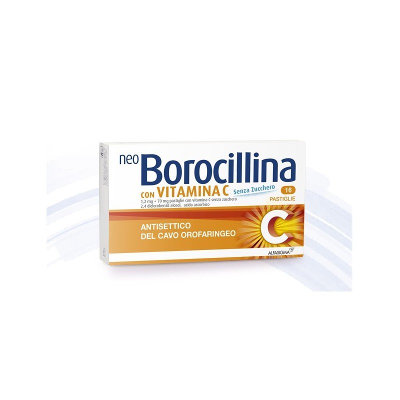 Alfasigma Neo Borocillina “1,2 Mg + 70 Mg Pastiglie Con Vitamina C Senza Zucchero”