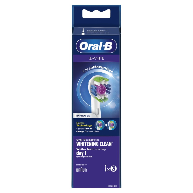 Procter & Gamble Oralb 3dwhite Eb18 Testina Per Spazzolino Elettrico 3 Pezzi