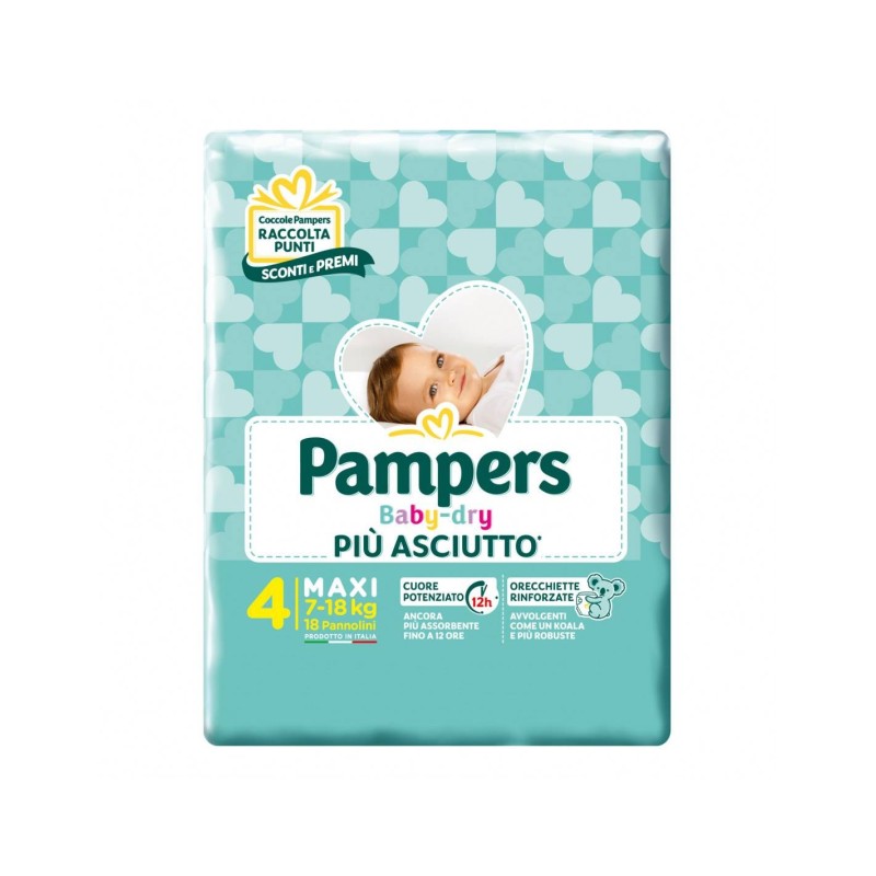 Fater Pampers Baby Dry Pannolini Downcount Maxi 18 Pezzi